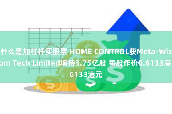 什么是加杠杆买股票 HOME CONTROL获Meta-Wisdom Tech Limited增持3.75亿股 每股作价0.6133港元